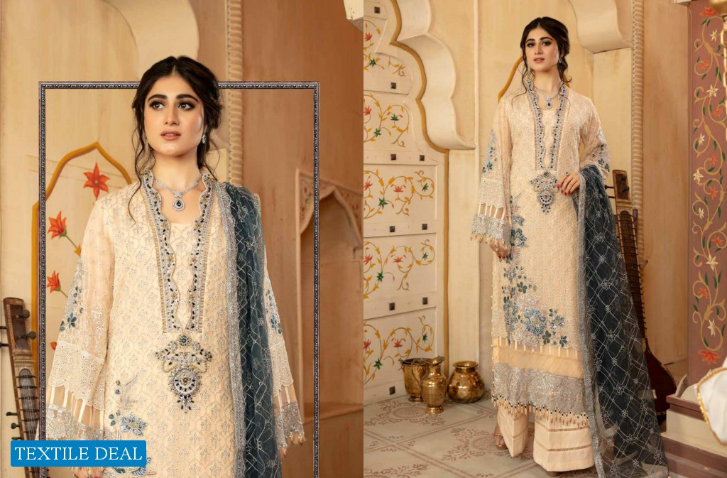 Adans Libas Raavia Luxury Schiffli Chiffon Pakistani Dress