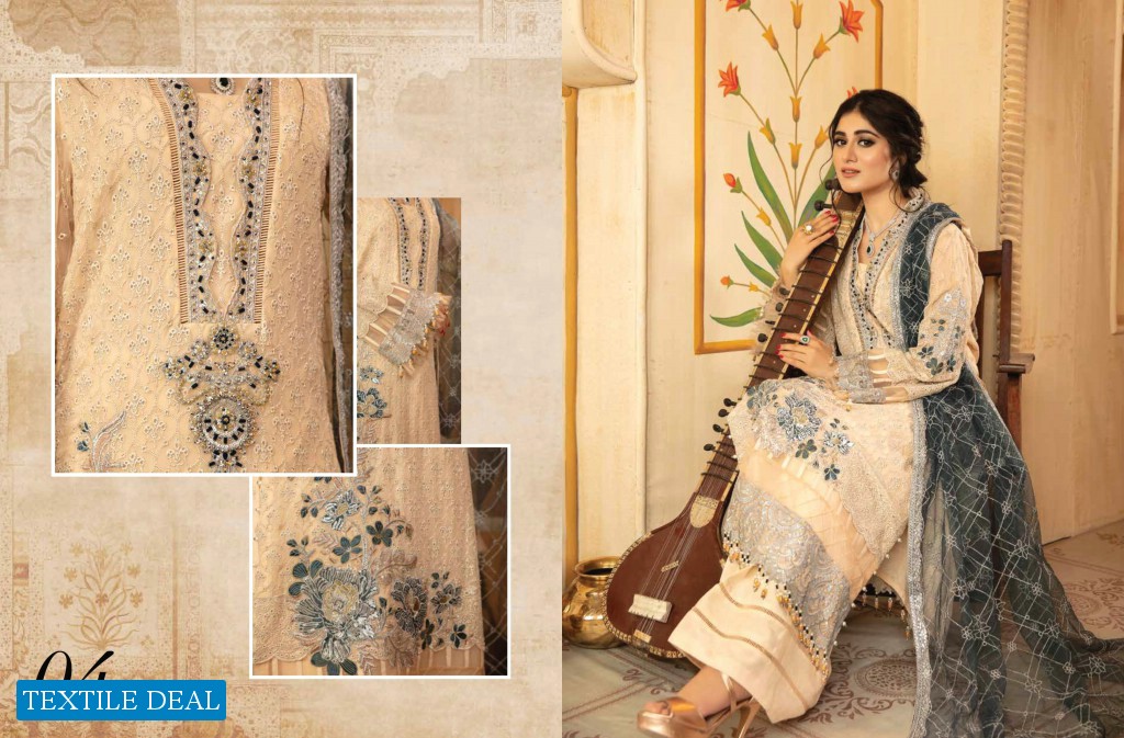 Adans Libas Raavia Luxury Schiffli Chiffon Pakistani Dress