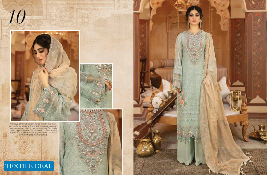 Adans Libas Raavia Luxury Schiffli Chiffon Pakistani Dress