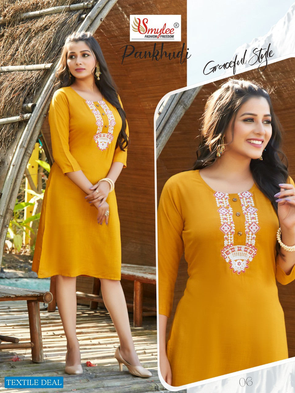 Smylee Pankhudi Wholesale Embroidered Work Long Kurtis