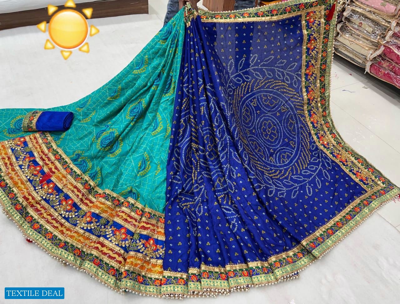 Jalnidhi Kusum wholesale Bandhani Print Indian Sarees