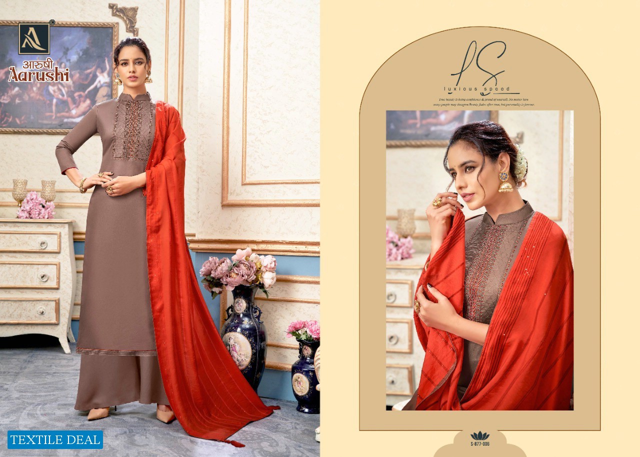 Alok Aarushi Wholesale Pure Zam Cotton Work Dress Material