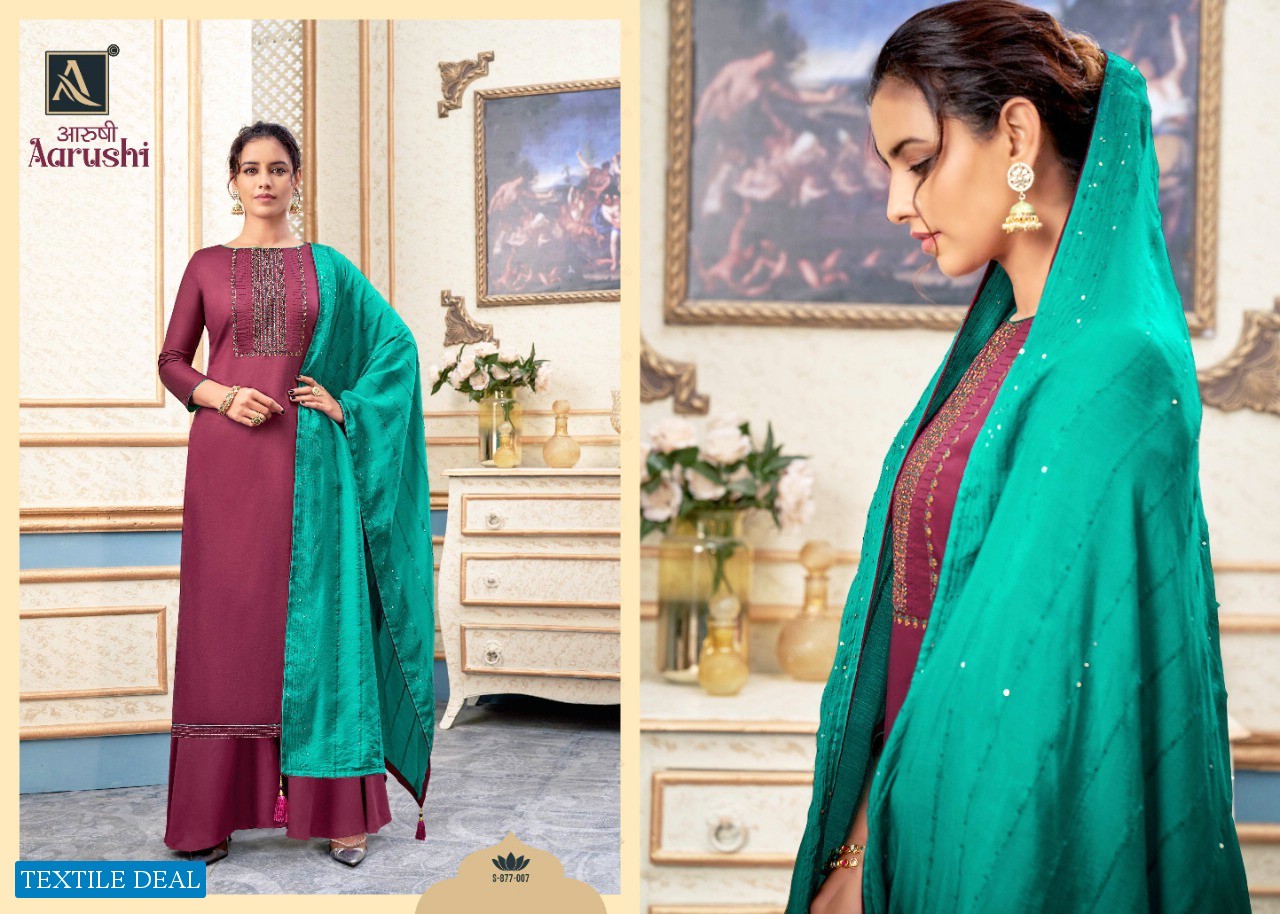 Alok Aarushi Wholesale Pure Zam Cotton Work Dress Material