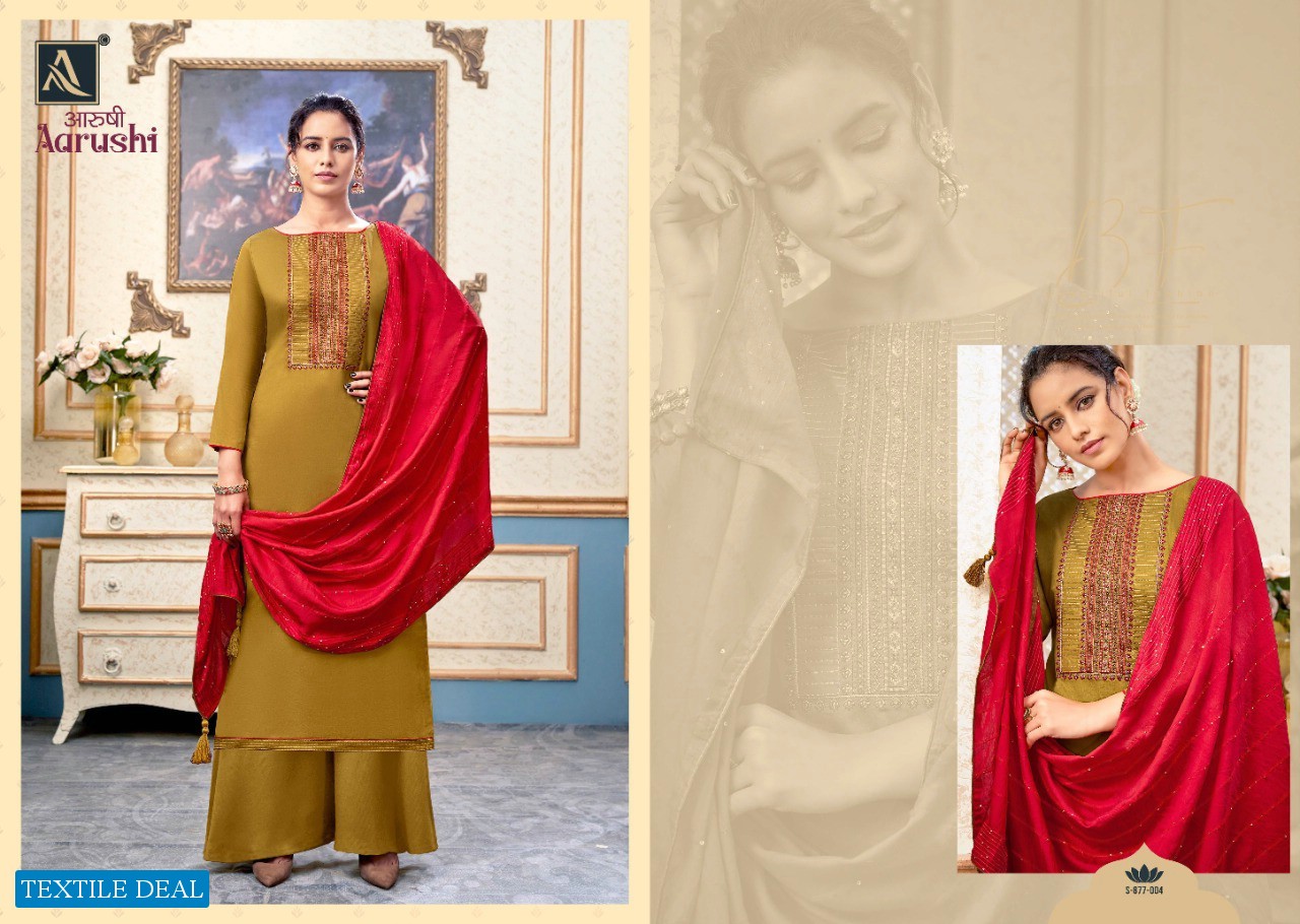 Alok Aarushi Wholesale Pure Zam Cotton Work Dress Material