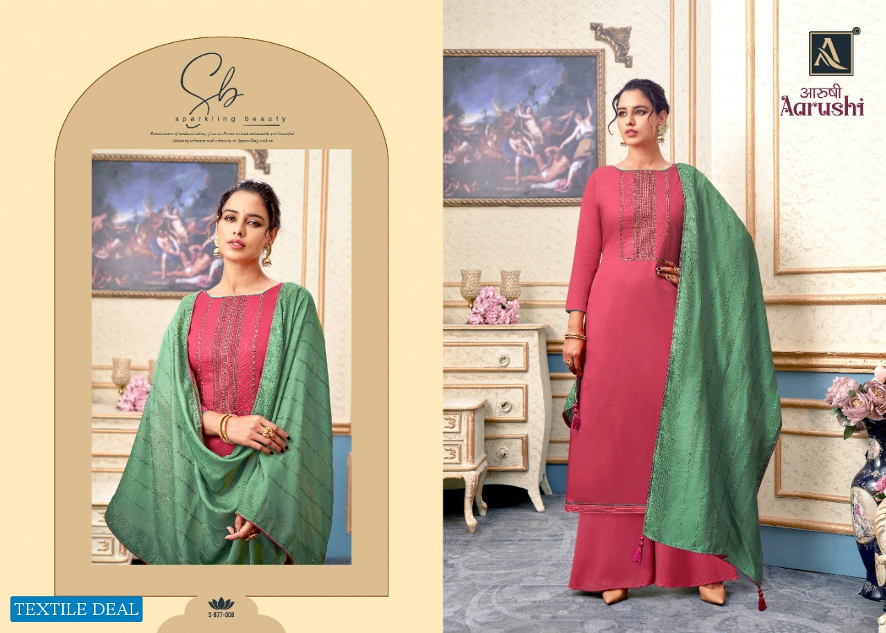 Alok Aarushi Wholesale Pure Zam Cotton Work Dress Material