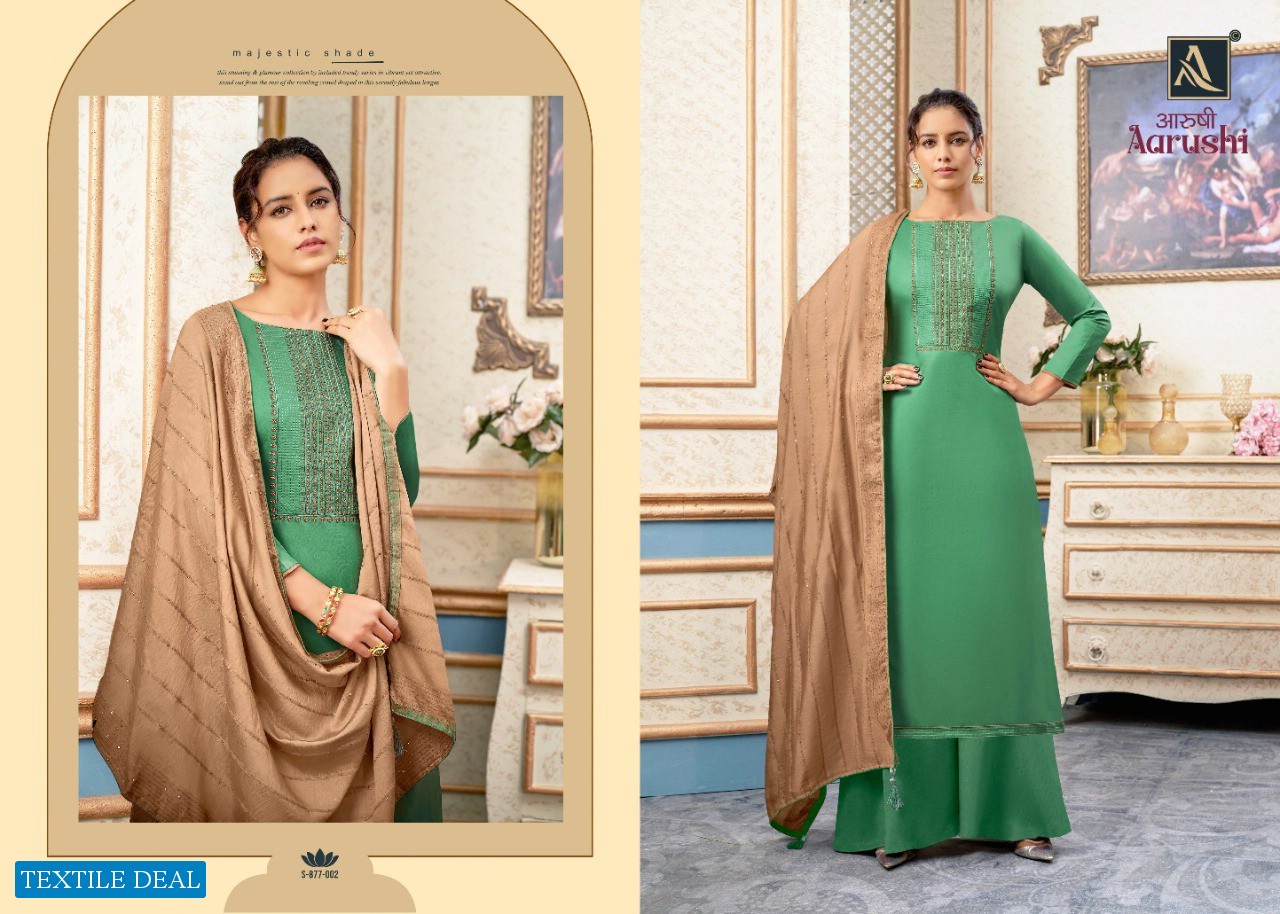 Alok Aarushi Wholesale Pure Zam Cotton Work Dress Material