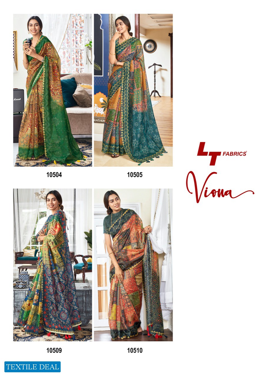 LT FASHIONS VIONA PURE CHANDERI SILK DIGITAL SAREE COLLECTION