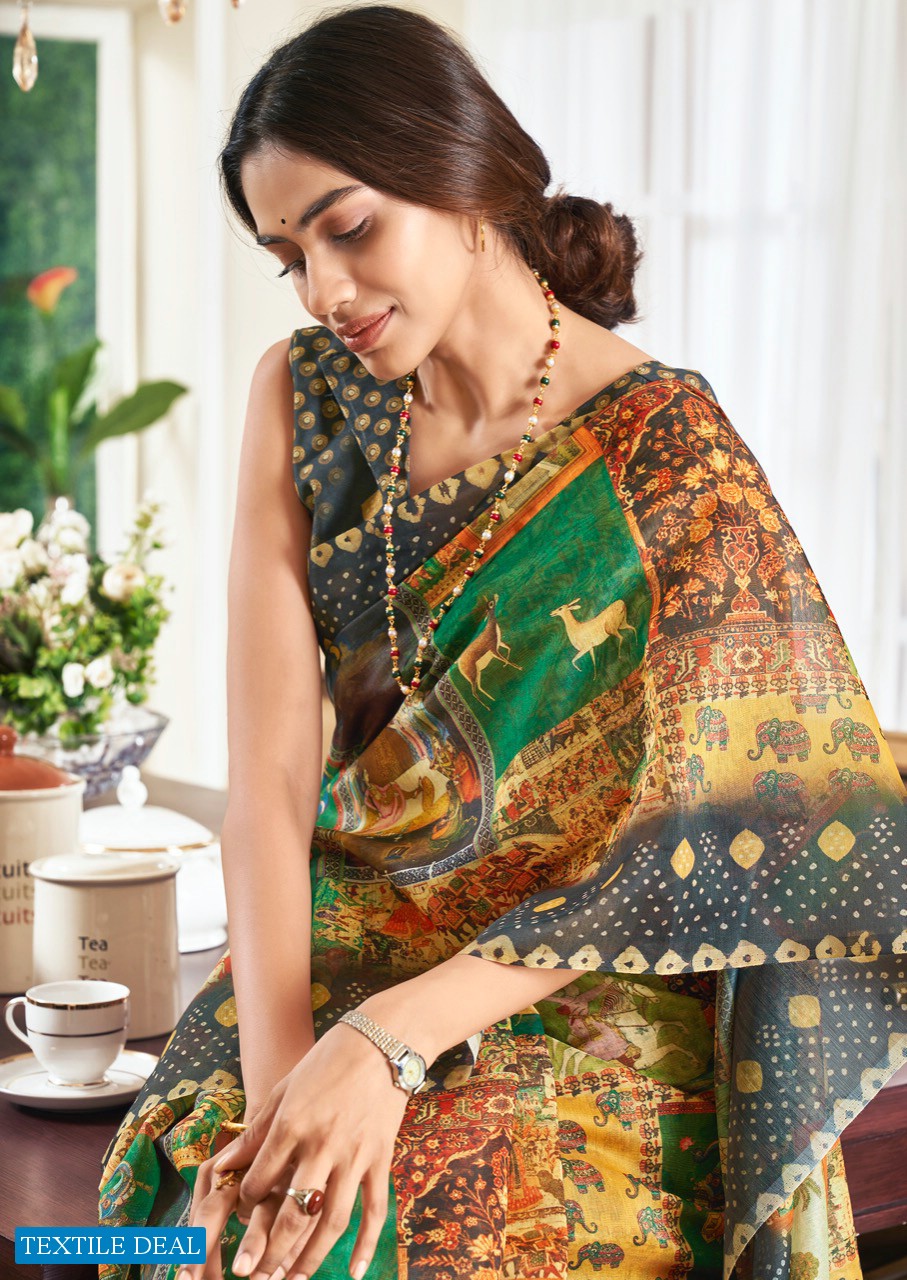 LT FASHIONS VIONA PURE CHANDERI SILK DIGITAL SAREE COLLECTION