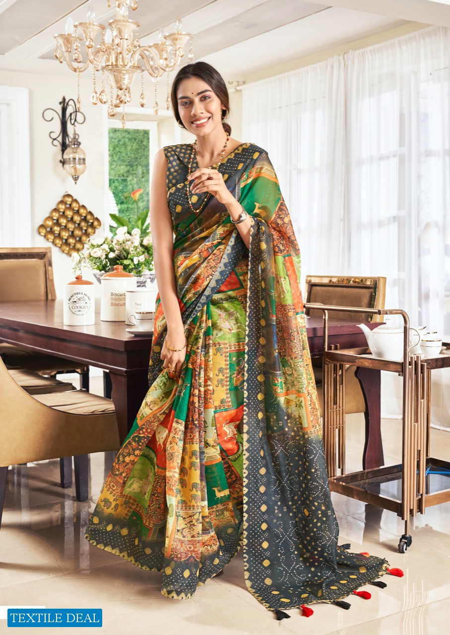 LT FASHIONS VIONA PURE CHANDERI SILK DIGITAL SAREE COLLECTION