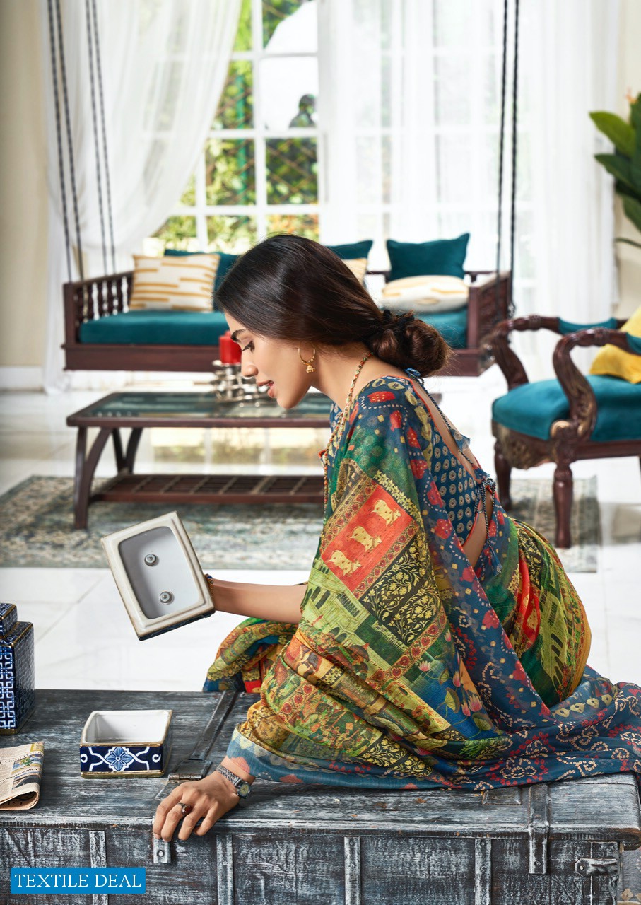 LT FASHIONS VIONA PURE CHANDERI SILK DIGITAL SAREE COLLECTION