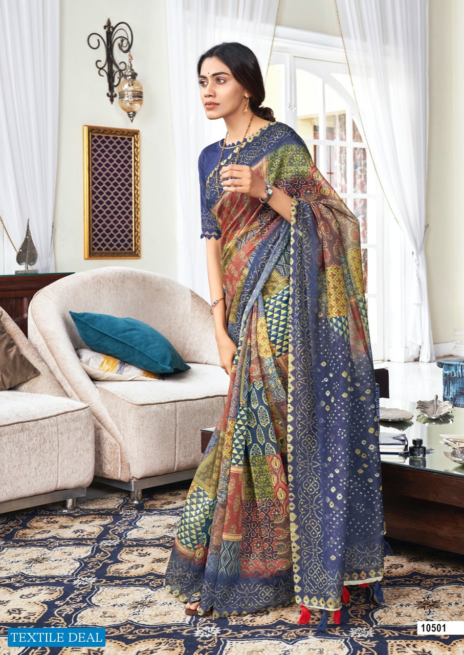 LT FASHIONS VIONA PURE CHANDERI SILK DIGITAL SAREE COLLECTION