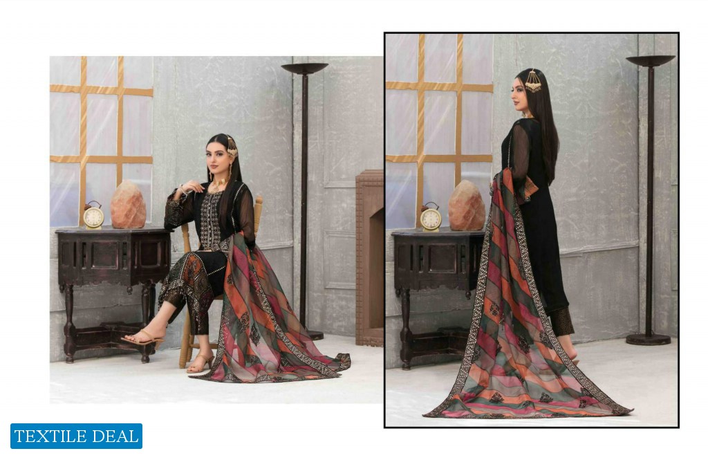 Tawakkal Saraab Wholesale Fancy Chiffon Fabrics Pakistani Dress