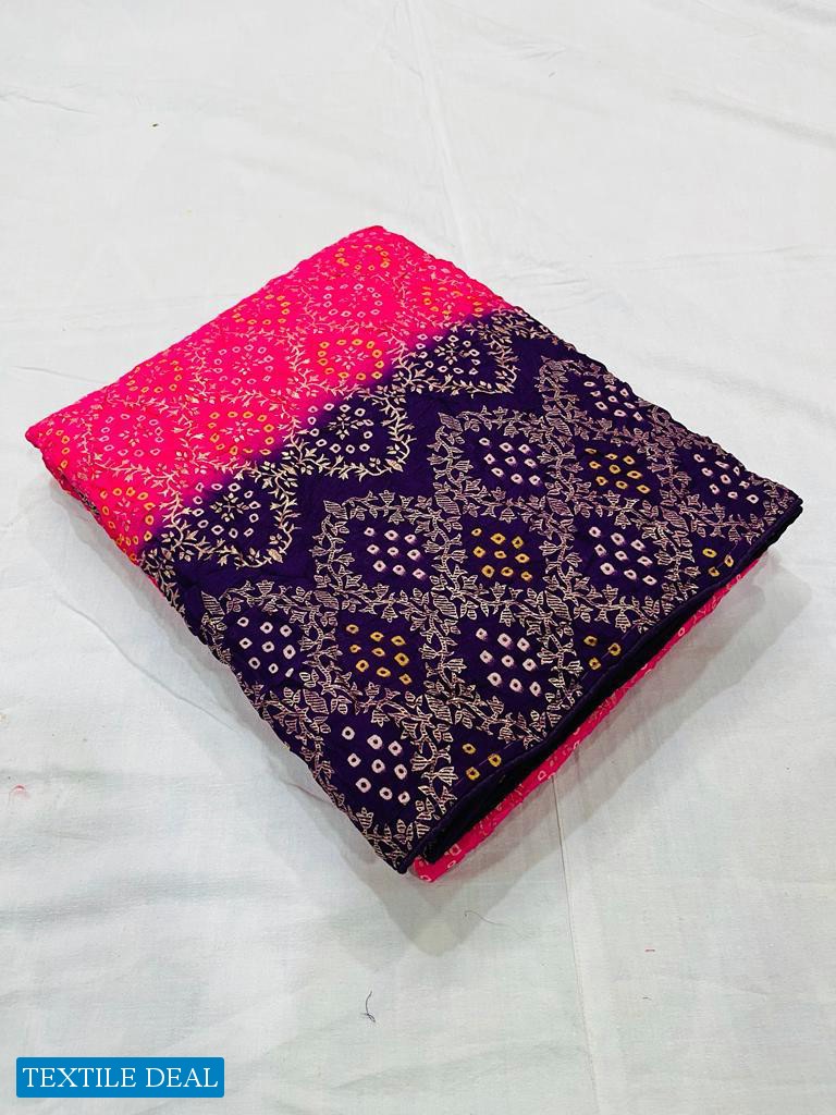 ASHIMA BANDHNI FOILY ETHNI WEAR SAREE DESIGN BEST RATE SELLER