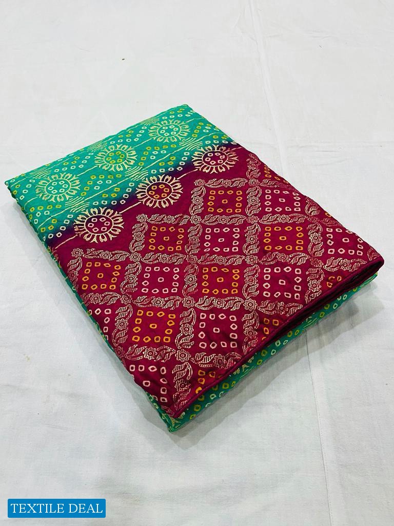 ASHIMA BANDHNI FOILY ETHNI WEAR SAREE DESIGN BEST RATE SELLER