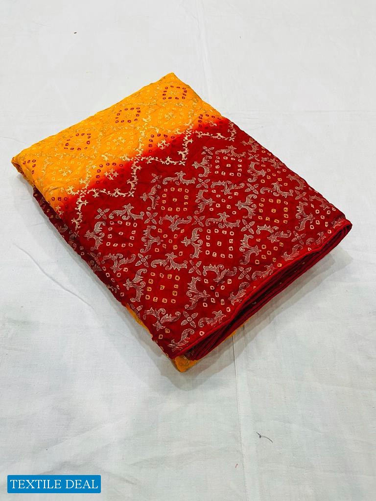 ASHIMA BANDHNI FOILY ETHNI WEAR SAREE DESIGN BEST RATE SELLER