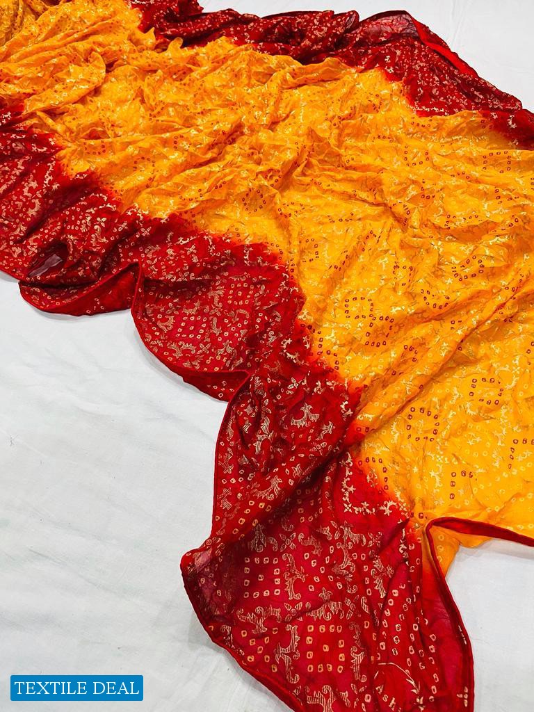 ASHIMA BANDHNI FOILY ETHNI WEAR SAREE DESIGN BEST RATE SELLER