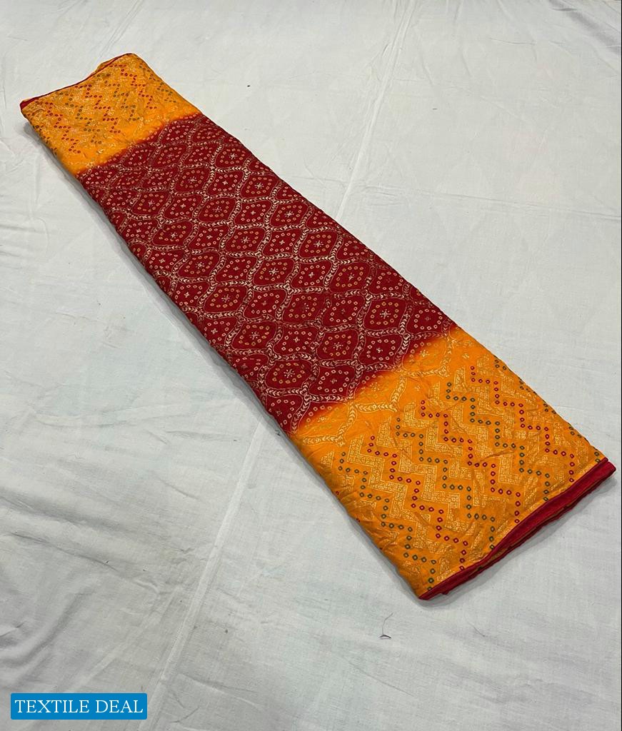 ASHIMA BANDHNI FOILY ETHNI WEAR SAREE DESIGN BEST RATE SELLER