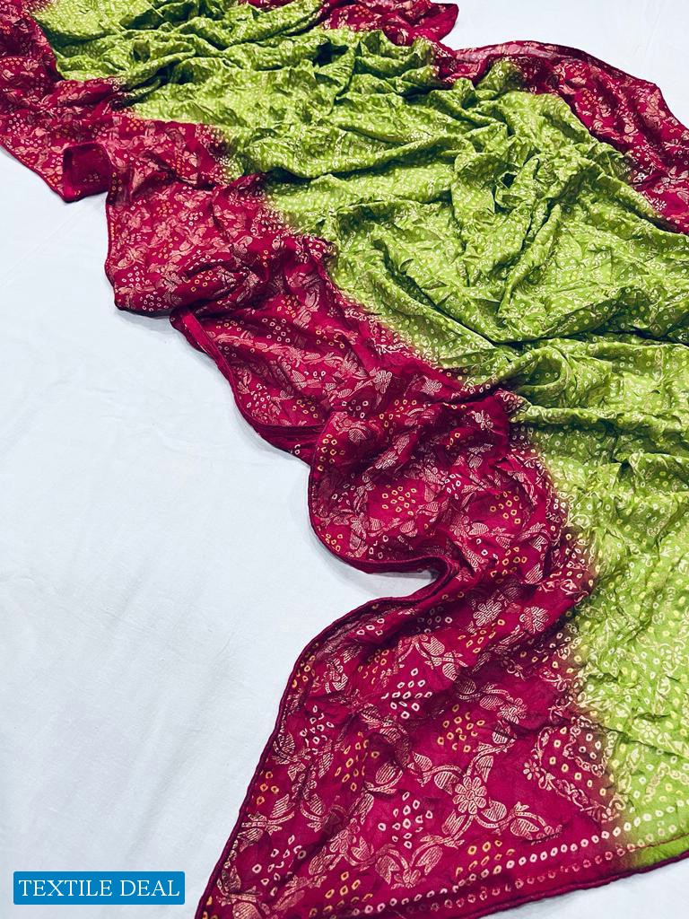 ASHIMA BANDHNI FOILY ETHNI WEAR SAREE DESIGN BEST RATE SELLER