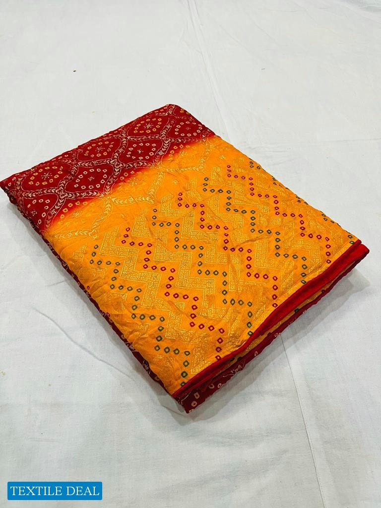 ASHIMA BANDHNI FOILY ETHNI WEAR SAREE DESIGN BEST RATE SELLER