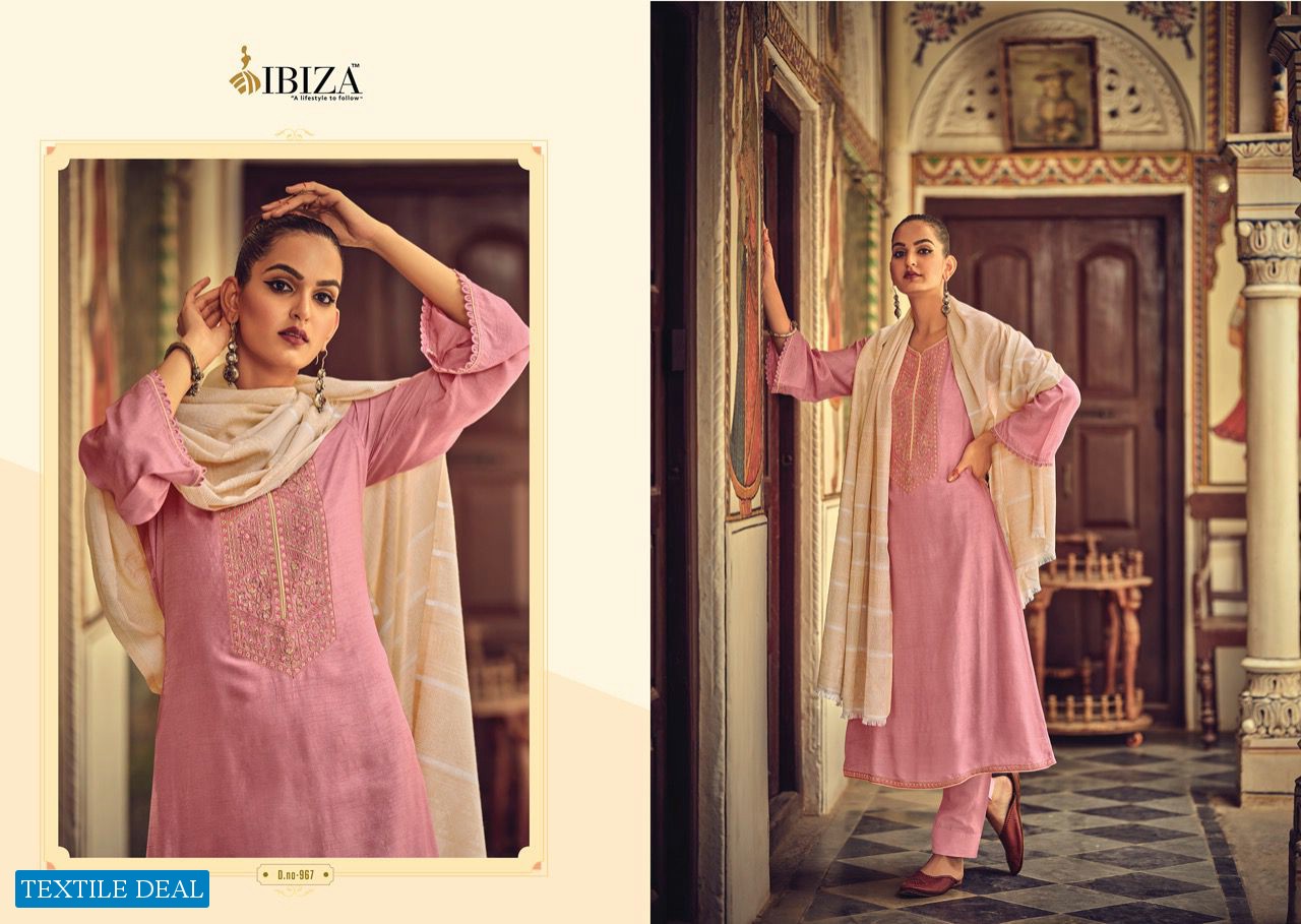 Ibiza Elite Wholesale Pure Jam Silk Embroidery Work Salwar Kameez