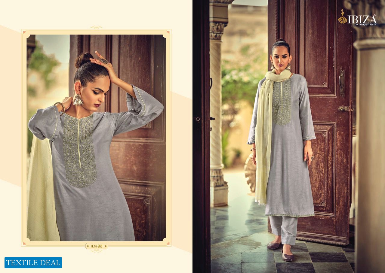 Ibiza Elite Wholesale Pure Jam Silk Embroidery Work Salwar Kameez