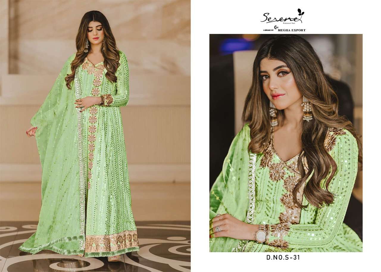 SERENE VOL 2 BY MEGHA EXPORTS S31 SERIES GEORGETTE EXCLUSIVE FANCY DRESSSES