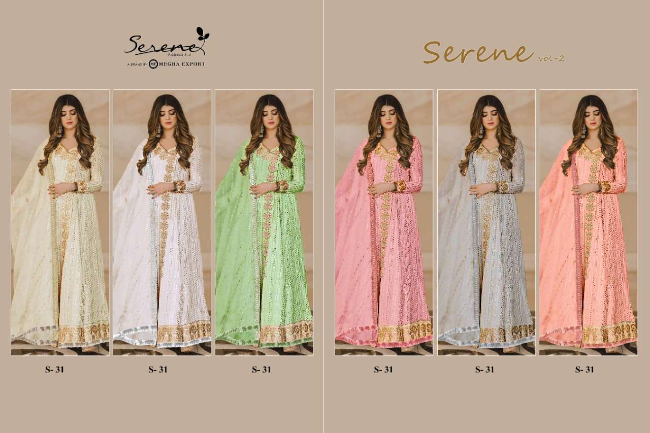 SERENE VOL 2 BY MEGHA EXPORTS S31 SERIES GEORGETTE EXCLUSIVE FANCY DRESSSES