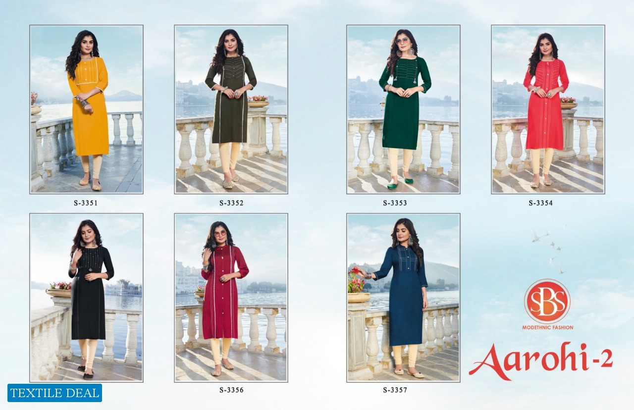 SBS Aarohi Vol-2 Wholesale Reyon Long Kurtis