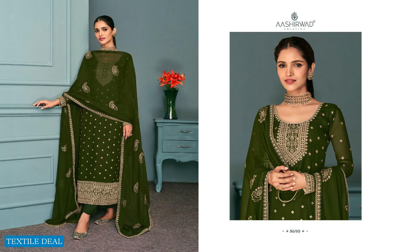 Aashirwad Chandni Wholesale Designer Straight Long salwar Kameez
