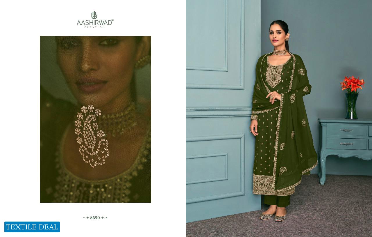 Aashirwad Chandni Wholesale Designer Straight Long salwar Kameez