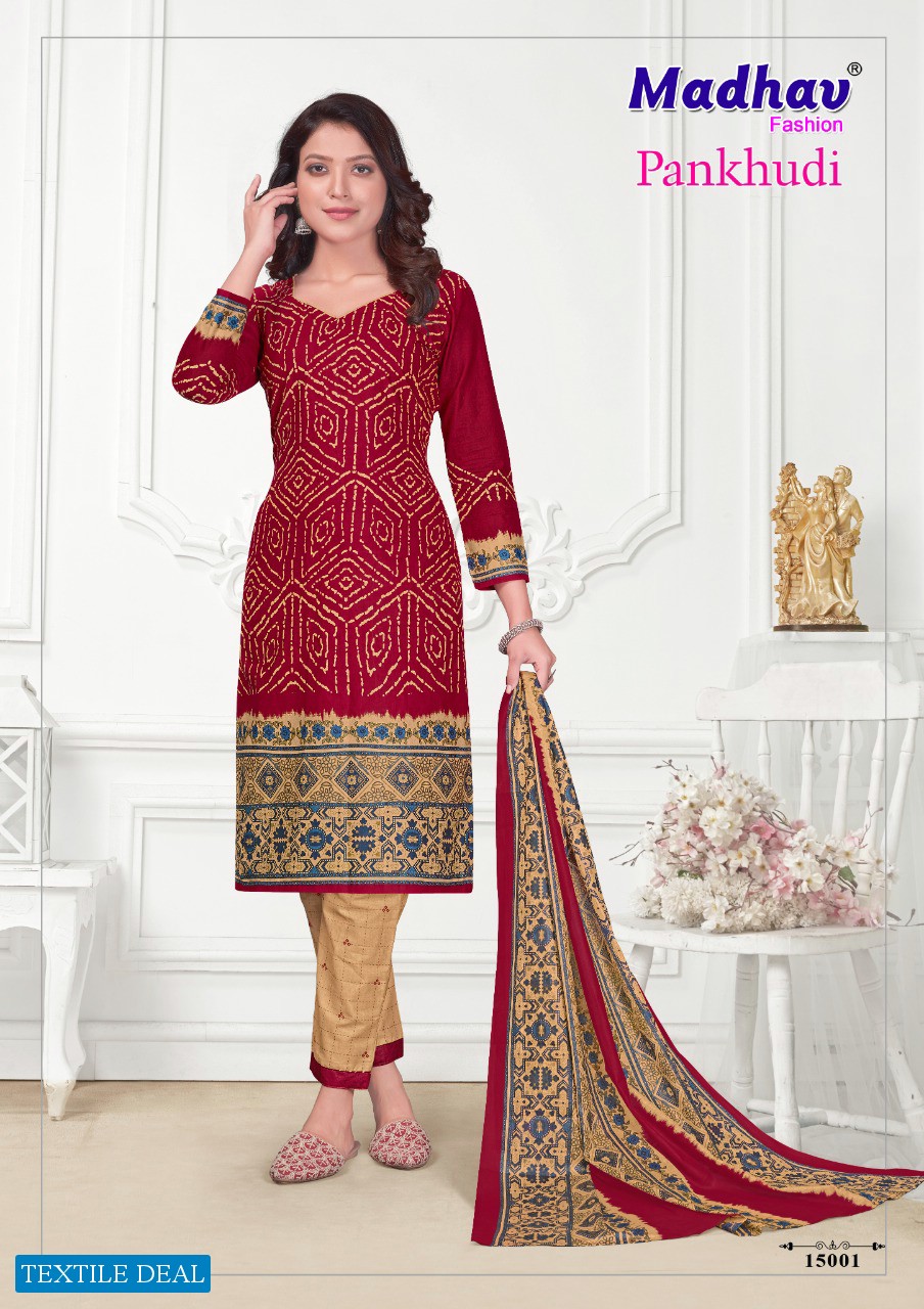 Madhav Pankhudi Vol-15 Wholesale Pure Cotton Dress Material