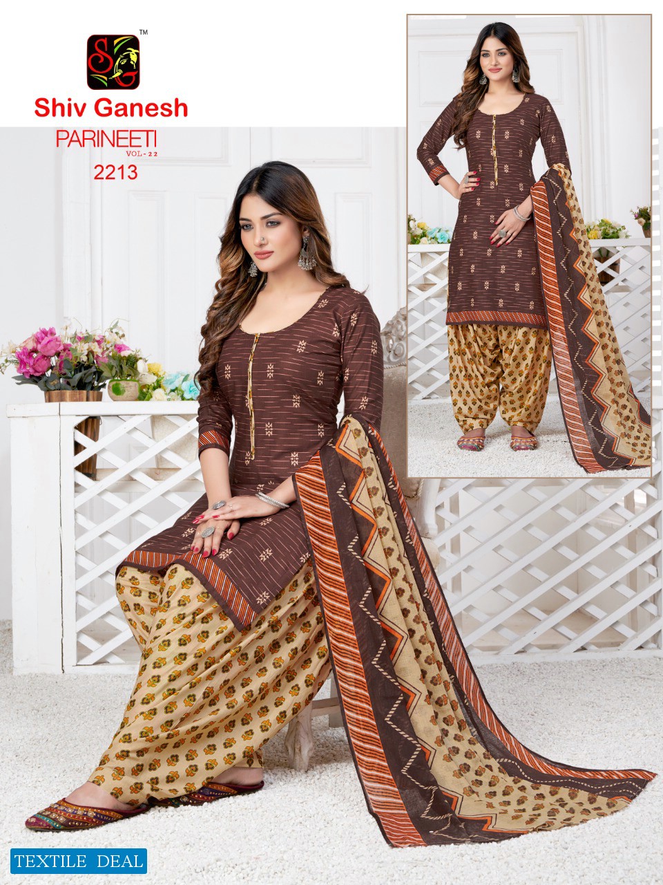 Shiv Ganesh Parineeti Vol-22 Wholesale Pure Cotton Fabrics Dress Material