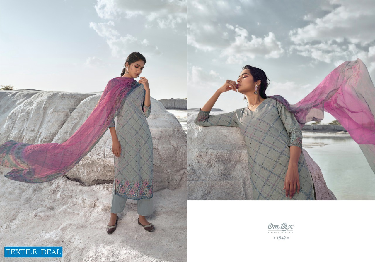 Omtex Shore Wholesale Lawn Cotton Handwork Salwar Suits