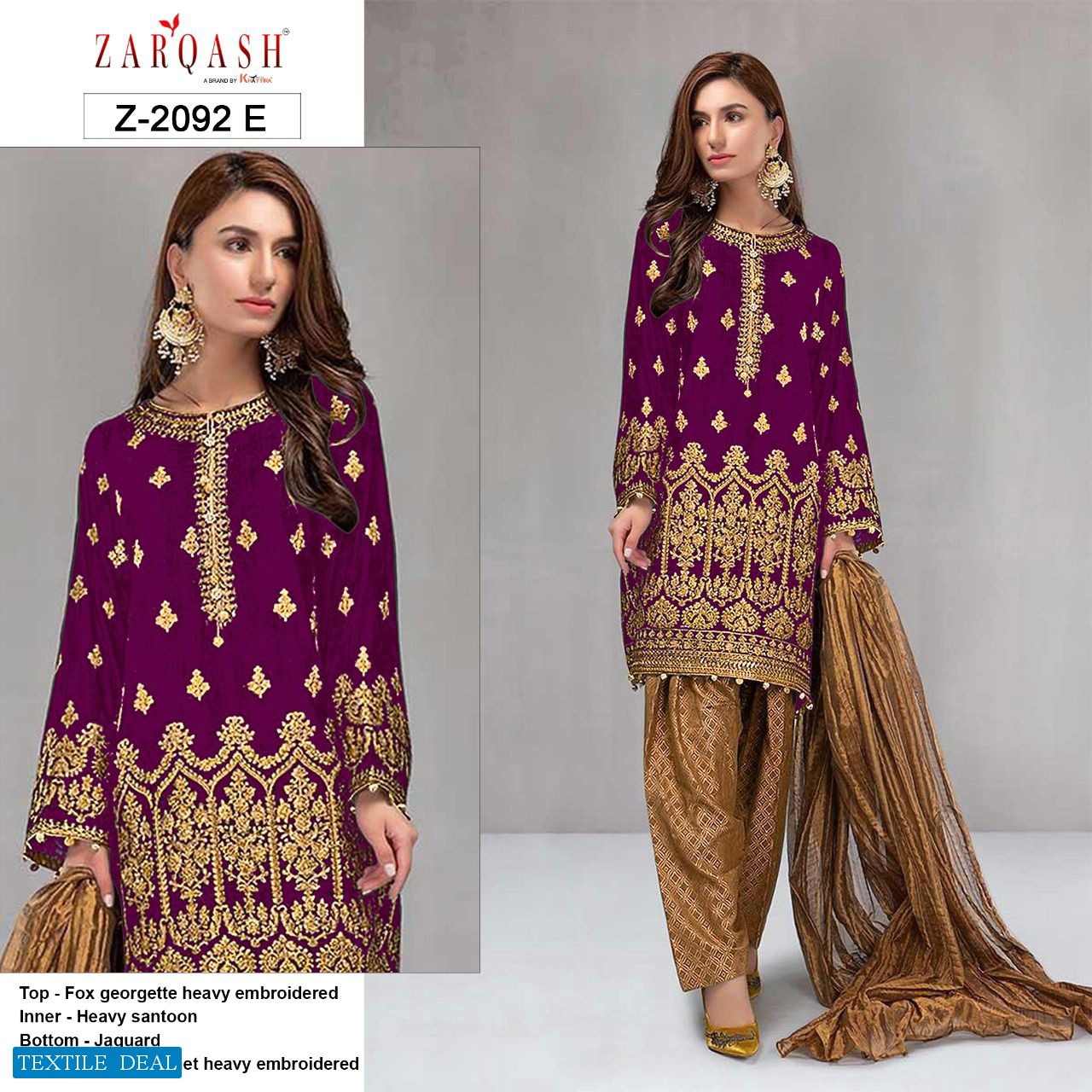 Zarqash Royal Soiree Wholesale Pakistani Concept Dress