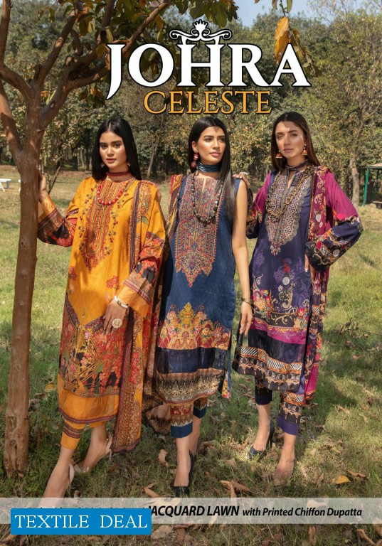 Johra Celeste Wholesale Jacquard Lawn Original Pakistani Dress