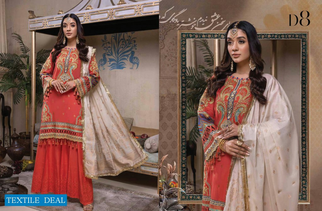 Adan Libas Naqsh Embroidered Jacquard Lawn Pakistani Dress