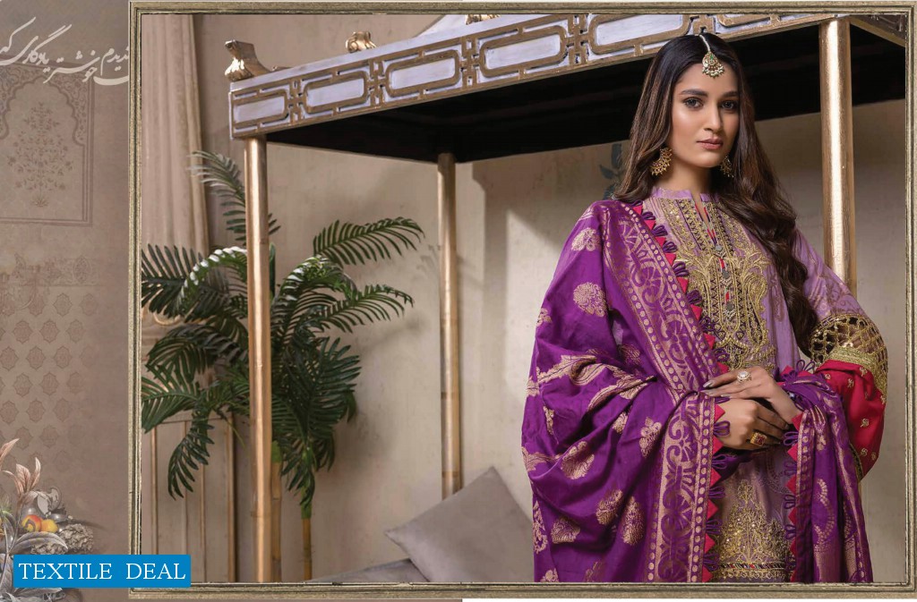 Adan Libas Naqsh Embroidered Jacquard Lawn Pakistani Dress