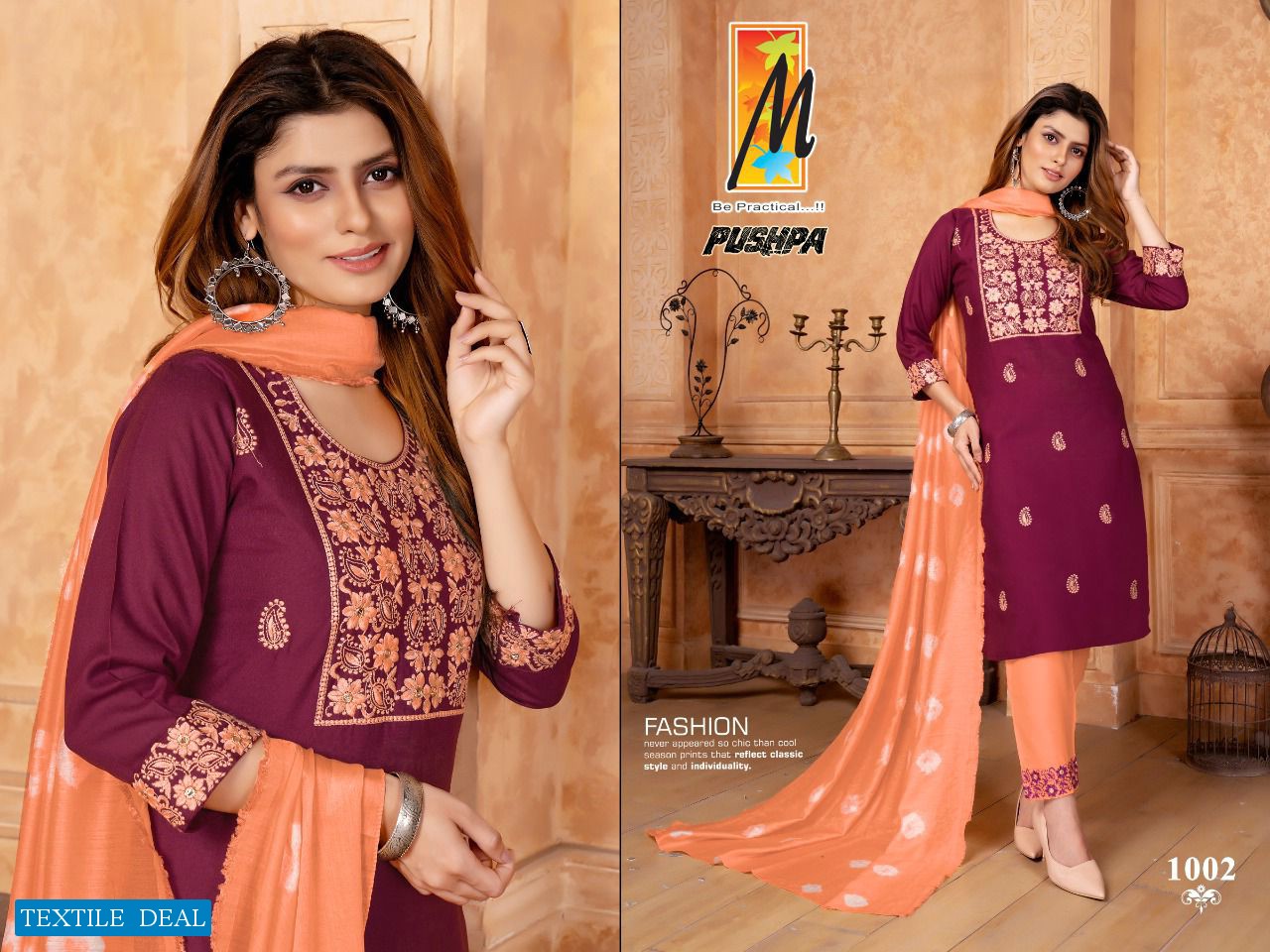 Master Pushpa Wholesale Full Stitched 3 Piece Salwar Kameez