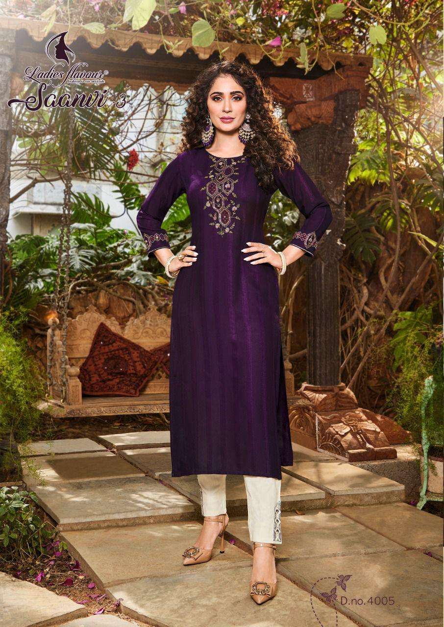 LADIES FLAVOUR SAANVI VOL 3 CLASSY LOOK INDIAN KURTI WITH BOTTOM PAIR