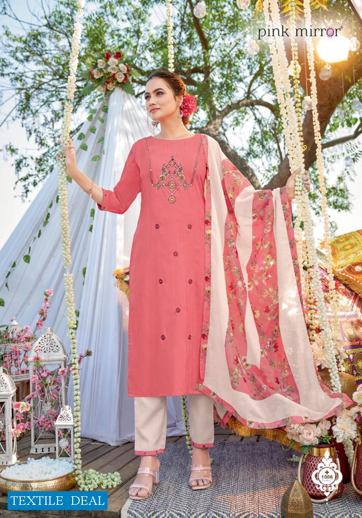 Pink Mirror Threads Wholesale Full Stitched Three Piece Salwar Kameez