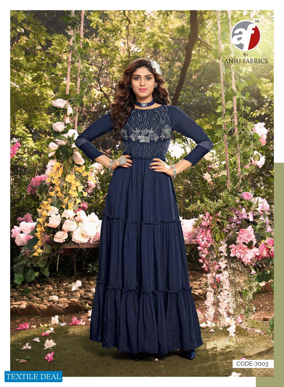 Anju Fashion Fever Vol-2 Wholesale Designer Gown With Stylish Sleeves Kurtis