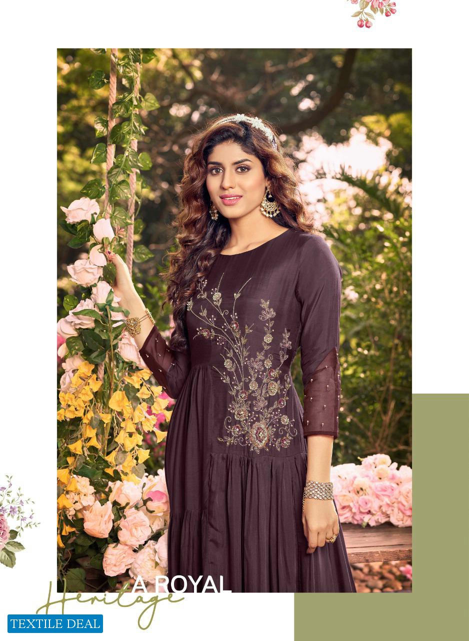Anju Fashion Fever Vol-2 Wholesale Designer Gown With Stylish Sleeves Kurtis