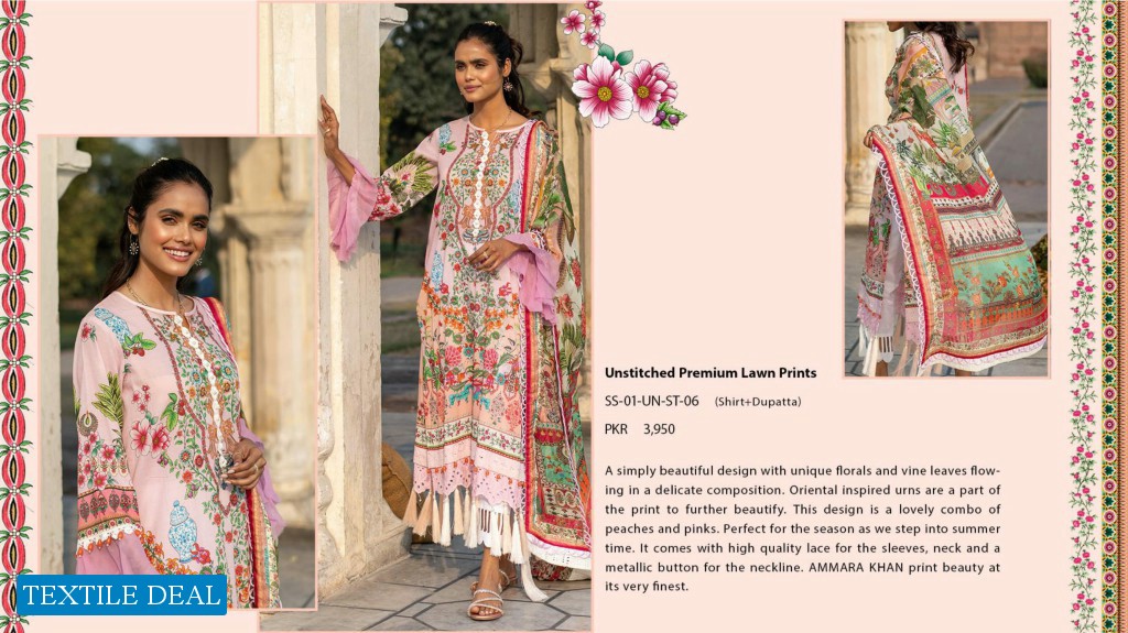 Ammara Khan Wholesale Unstitched Original Pakistani Dress