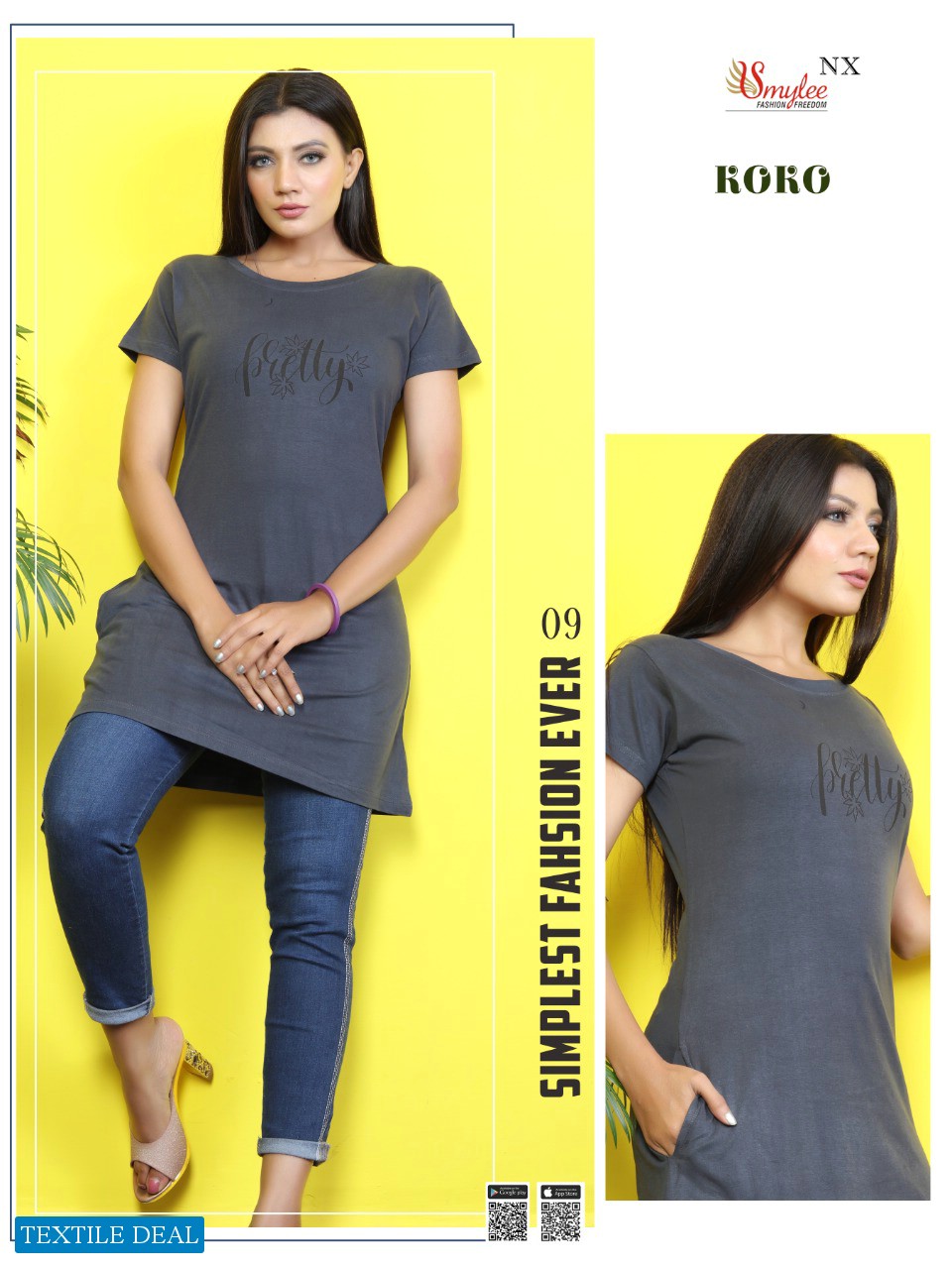 SMYLEE KOKO HOSIERY GIRLS LONG T SHIRT COLLECTION