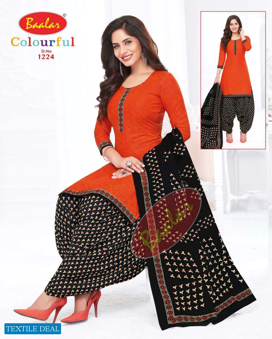 Baalar Colourful Vol-12 Wholesale Unstitched Cotton Suits