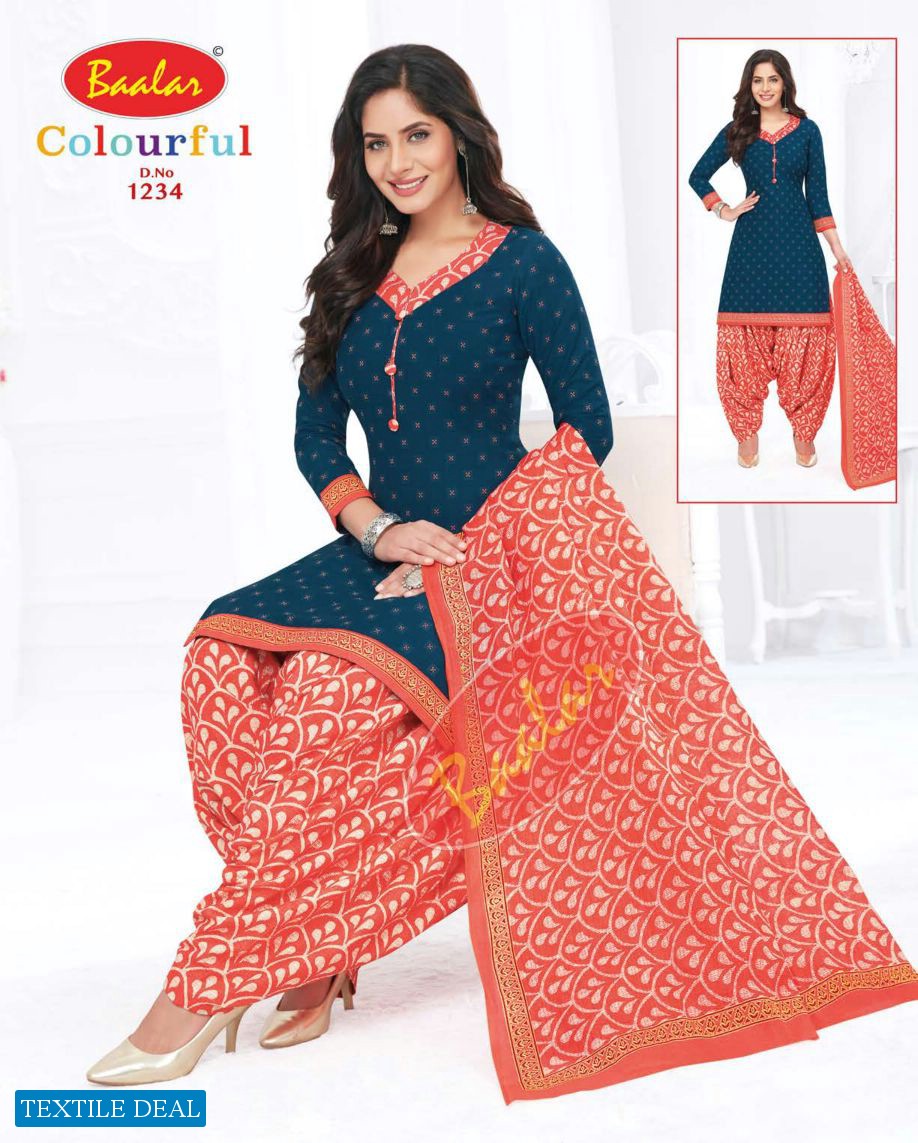 Baalar Colourful Vol-12 Wholesale Unstitched Cotton Suits