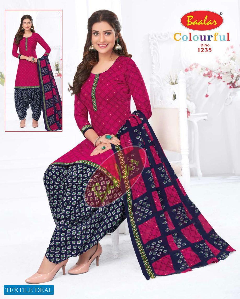 Baalar Colourful Vol-12 Wholesale Unstitched Cotton Suits