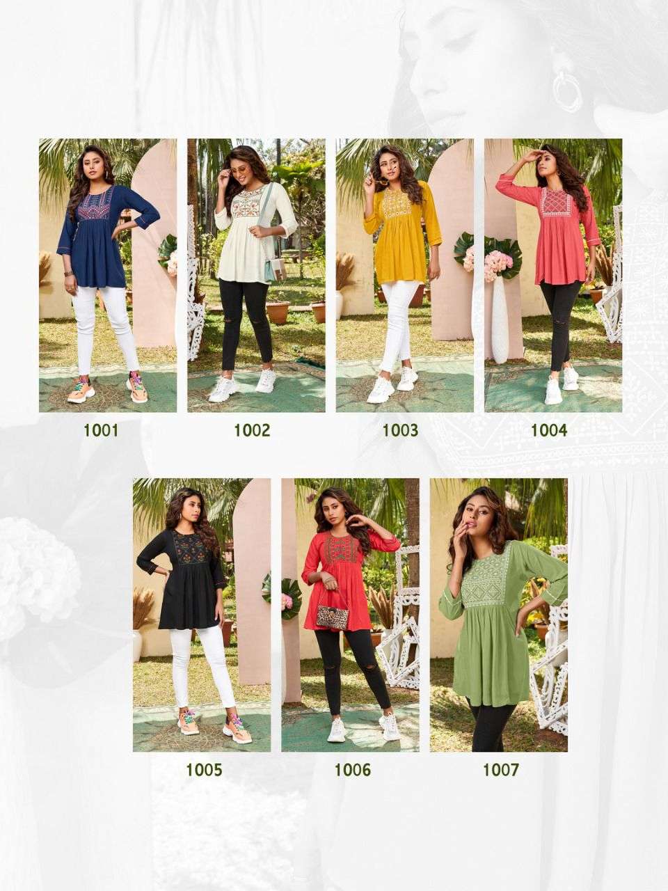 KAJREE BY HERITAGE HEAVY RAYON & RAYON SLUB DESIGNER SHORT KURTI WITH CONCEPT EMBROIDERY & DETAILING TOP CATALOG