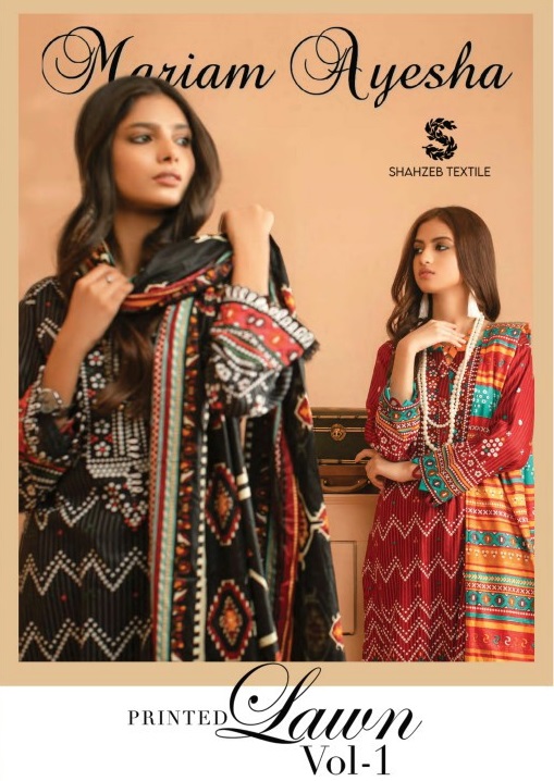Mariam Ayesha By Shahzab Textile Printed Lawn Vol-1 Pakistani Collection