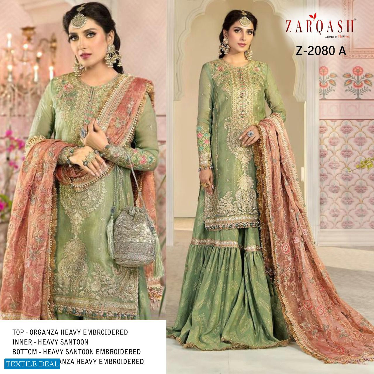 Zarqash Mariya B Mbroidered Vol-2 Z-2080 Wholesale Pakistani Concept Dress